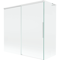 Mexen Rox L 2-flügelige Duschabtrennung, verschiebbar 160 + 75 x 150 cm, transparent, weiß - 8C9L-160-075-20-00