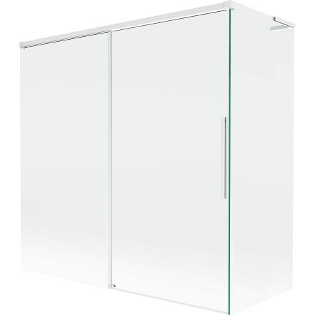 Mexen Rox L 2-flügelige Duschabtrennung, verschiebbar 160 + 75 x 150 cm, transparent, weiß - 8C9L-160-075-20-00