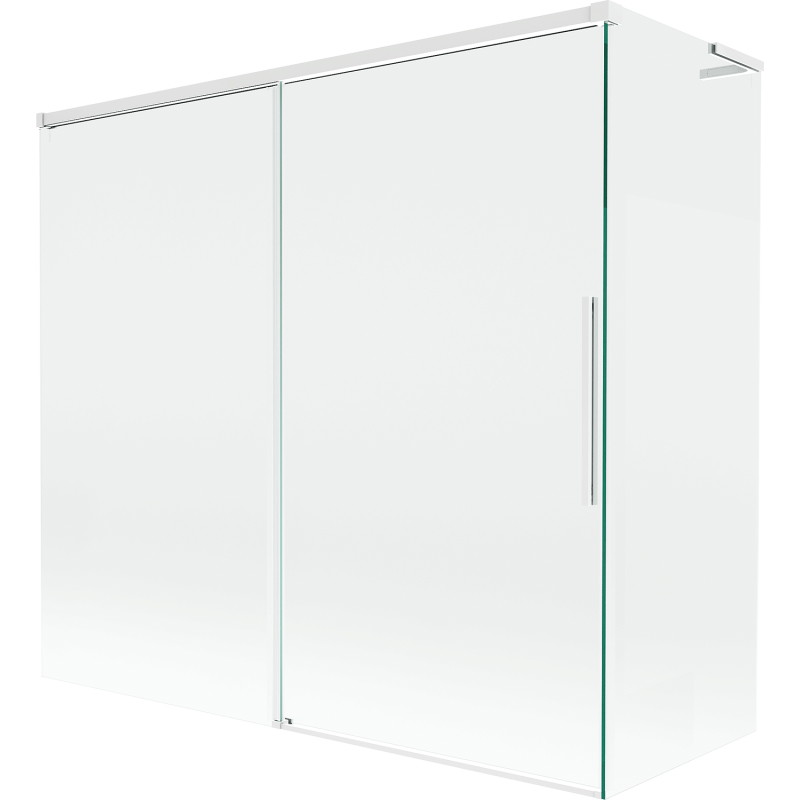 Mexen Rox L verstellbare, 2-flügelige Badewannenfaltwand 170 + 75 x 150 cm, transparent, weiß - 8C9L-170-075-20-00