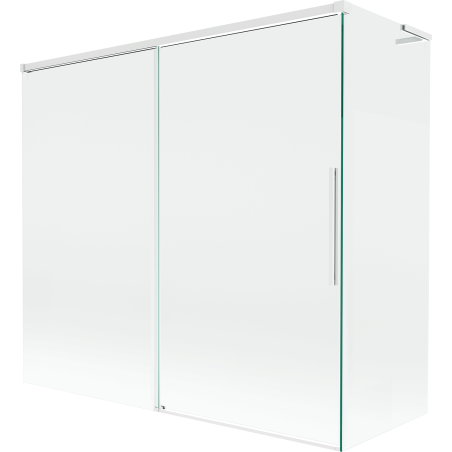 Mexen Rox L verstellbare, 2-flügelige Badewannenfaltwand 170 + 75 x 150 cm, transparent, weiß - 8C9L-170-075-20-00