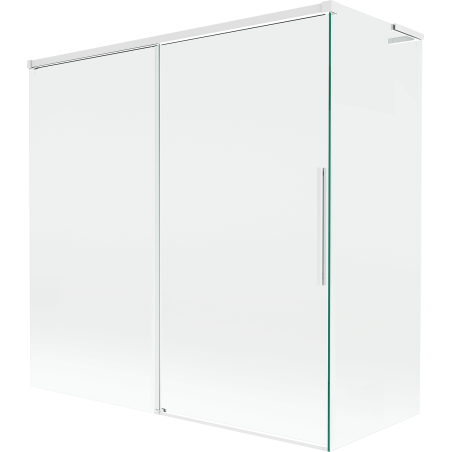 Mexen Rox L Duschabtrennung, 2-flügelig, verschiebbar, 160 + 80 x 150 cm, transparent, weiß - 8C9L-160-080-20-00
