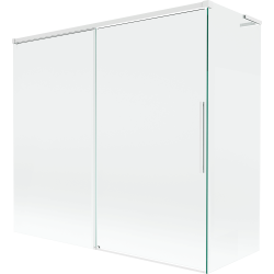 Mexen Rox L Badewannenabtrennung, 2-flügelig, schiebbar 170 + 80 x 150 cm, transparent, weiß - 8C9L-170-080-20-00
