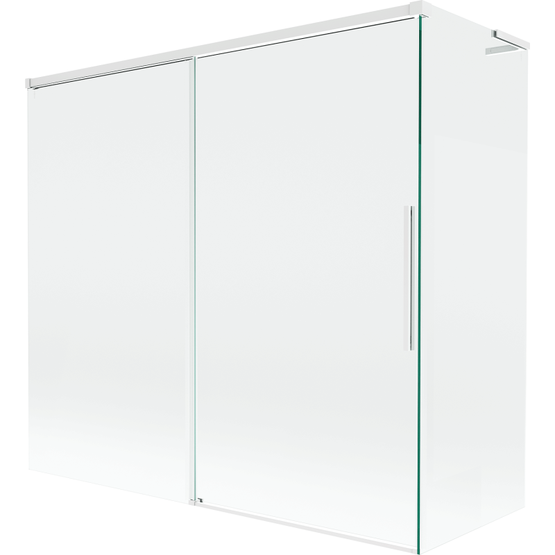 Mexen Rox L Badewannenabtrennung, 2-flügelig, schiebbar 170 + 80 x 150 cm, transparent, weiß - 8C9L-170-080-20-00