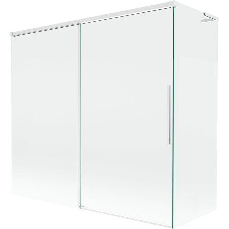 Mexen Rox L Badewannenabtrennung, 2-flügelig, schiebbar 170 + 80 x 150 cm, transparent, weiß - 8C9L-170-080-20-00