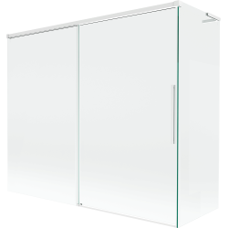 Mexen Rox L Badewannenfaltwand 2-flügelig verschiebbar 180 + 80 x 150 cm, transparent, weiß - 8C9L-180-080-20-00