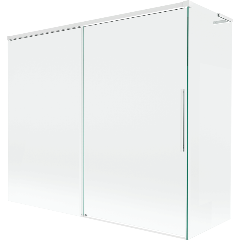 Mexen Rox L Badewannenfaltwand 2-flügelig verschiebbar 180 + 80 x 150 cm, transparent, weiß - 8C9L-180-080-20-00