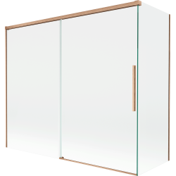 Mexen Rox Duschabtrennung 2-teilig verschiebbar 180 + 80 x 150 cm, transparent, gebürstetes Kupfer - 8C9-180-080-65-00