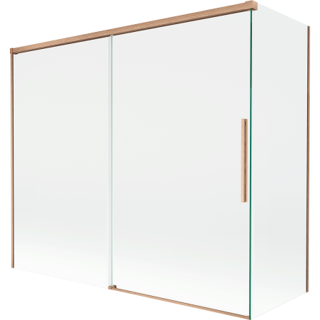 Mexen Rox Duschabtrennung 2-teilig verschiebbar 180 + 80 x 150 cm, transparent, gebürstetes Kupfer - 8C9-180-080-65-00