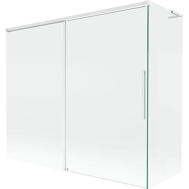 Mexen Rox L Badewannenwand 2-flügelig, 180 + 90 x 150 cm, transparent, weiß - 8C9L-180-090-20-00