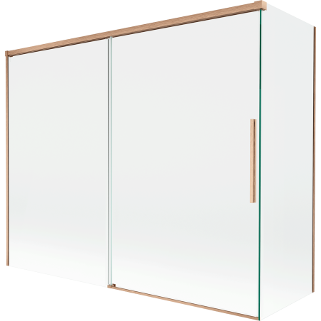 Mexen Rox Duschabtrennung, 2-flügelig, verschiebbar, 190 + 80 x 150 cm, transparent, gebürstetes Kupfer - 8C9-190-080-65-00