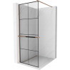 Mexen Kioto+ Duschrückwand mit Regal Walk-in 80 x 200 cm, schwarzes Gitter, Roségold - 800-080-121-60-77