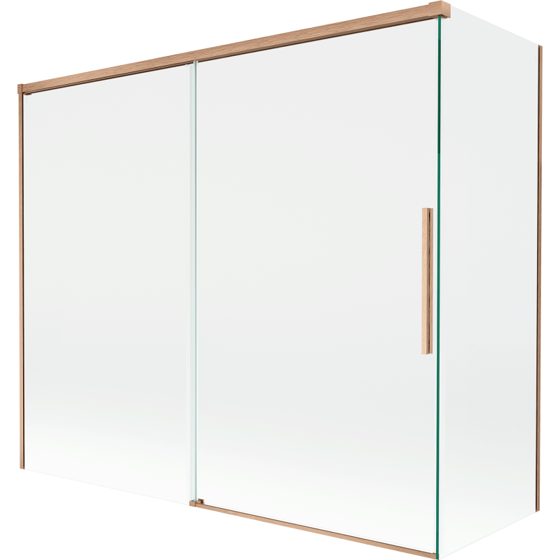 Mexen Rox Duschabtrennung 2-flügelig verschiebbar 180 + 90 x 150 cm, transparent, gebürstetes Kupfer - 8C9-180-090-65-00