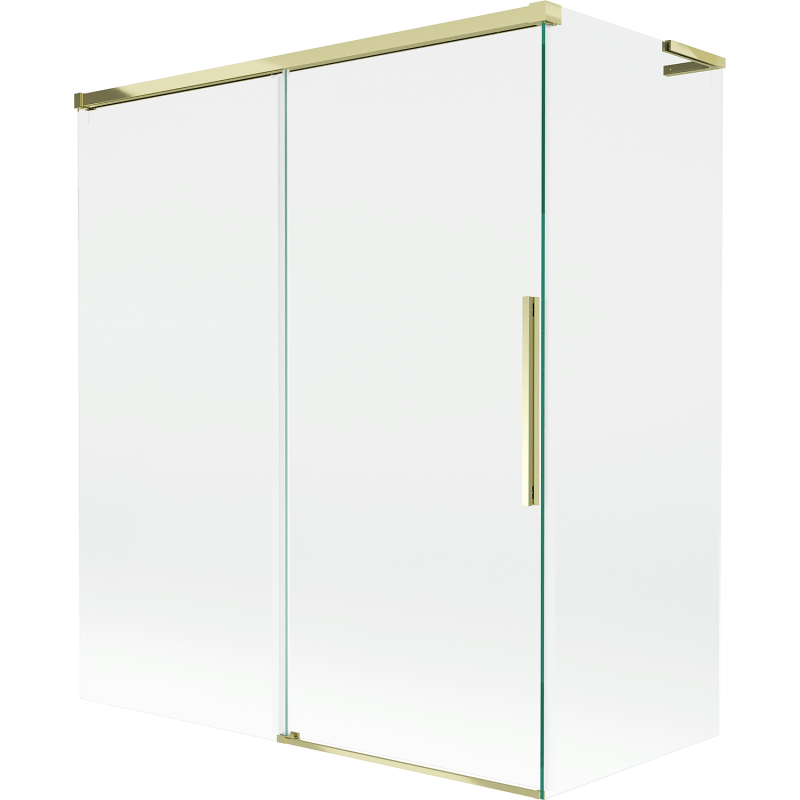 Mexen Rox L Badewannenfaltwand 2-flügelig Schiebesystem 140 + 70 x 150 cm, transparent, gold - 8C9L-140-070-50-00