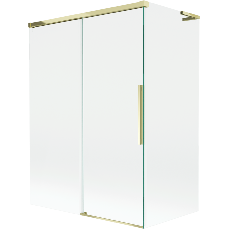 Mexen Rox L Badewannenwand 2-flügelig verschiebbar 120 + 70 x 150 cm, transparent, gold - 8C9L-120-070-50-00