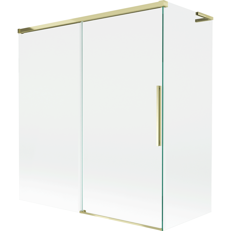 Mexen Rox L Duschabtrennung 2-flügelig schiebbar 150 + 70 x 150 cm, transparent, gold - 8C9L-150-070-50-00