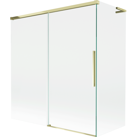 Mexen Rox L Duschabtrennung 2-flügelig schiebbar 150 + 70 x 150 cm, transparent, gold - 8C9L-150-070-50-00