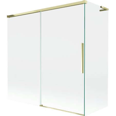 Mexen Rox L Duschwand 2-flügelig, verschiebbar 160 + 70 x 150 cm, transparent, gold - 8C9L-160-070-50-00