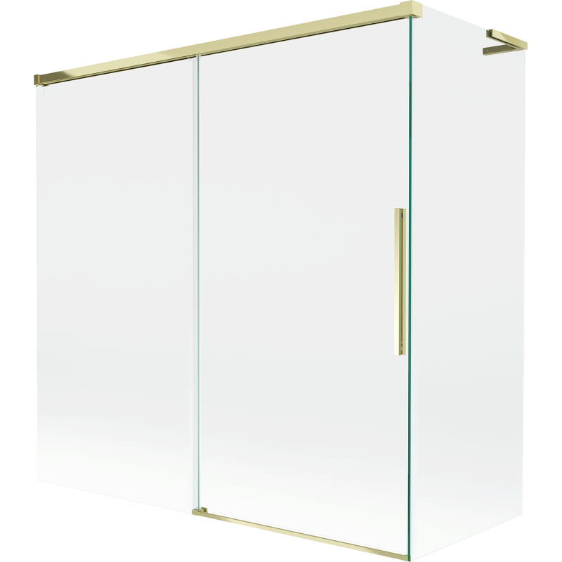 Mexen Rox L Duschwand 2-flügelig, verschiebbar 160 + 80 x 150 cm, transparent, gold - 8C9L-160-080-50-00