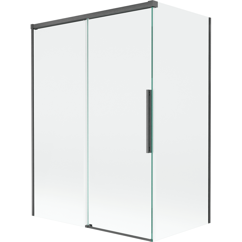 Mexen Rox Duschabtrennung, 2-flügelig, verschiebbar, 120 + 70 x 150 cm, transparent, gebürstet Gun Gray - 8C9-120-070-66-00