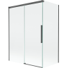 Mexen Rox Duschabtrennung, 2-flügelig, verschiebbar, 120 + 70 x 150 cm, transparent, gebürstet Gun Gray - 8C9-120-070-66-00
