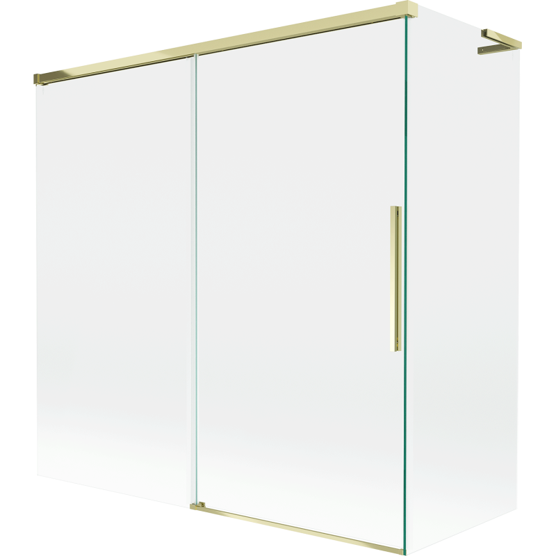 Mexen Rox L Duschwand 2-flügelig schiebbar 170 + 80 x 150 cm, transparent, gold - 8C9L-170-080-50-00