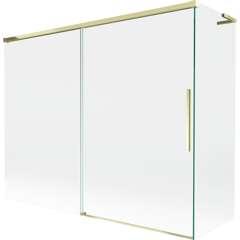 Mexen Rox L Badewannen-Faltwand 2-flügelig verschiebbar 190 + 80 x 150 cm, transparent, gold - 8C9L-190-080-50-00