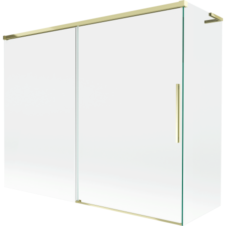 Mexen Rox L Badewannen-Faltwand 2-flügelig verschiebbar 190 + 80 x 150 cm, transparent, gold - 8C9L-190-080-50-00