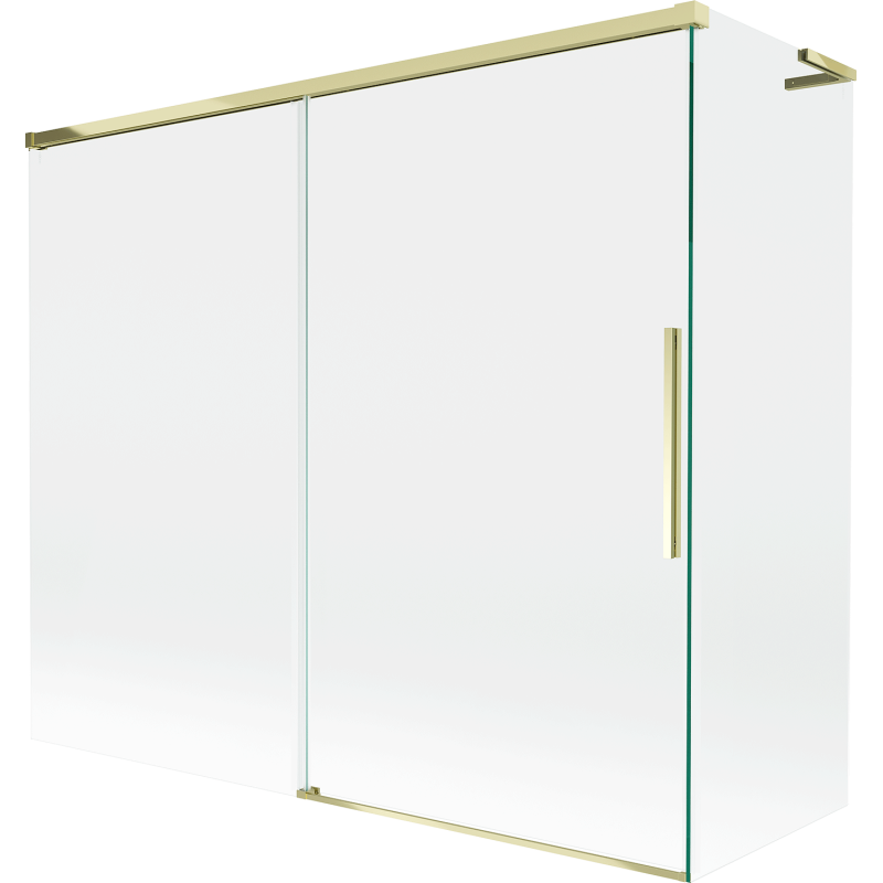 Mexen Rox L Badewannenabtrennung 2-flügelig, verschiebbar 180 + 90 x 150 cm, transparent, gold - 8C9L-180-090-50-00