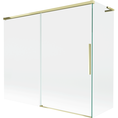 Mexen Rox L Badewannenabtrennung 2-flügelig, verschiebbar 180 + 90 x 150 cm, transparent, gold - 8C9L-180-090-50-00