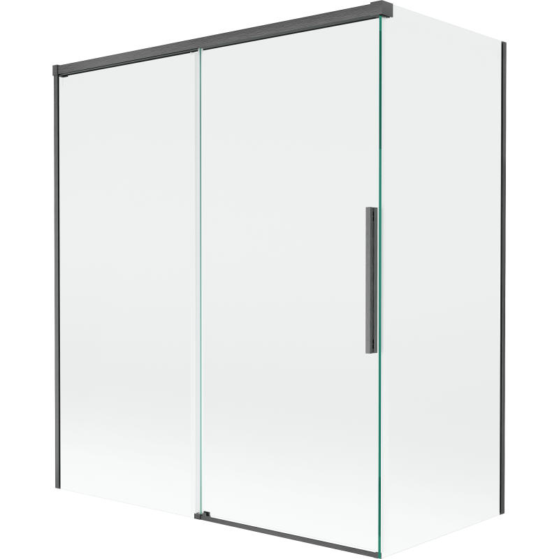 Mexen Rox 2-flügeliger Duschabtrennung ausziehbar 140 + 70 x 150 cm, transparent, gebürstetes Gun Gray - 8C9-140-070-66-00