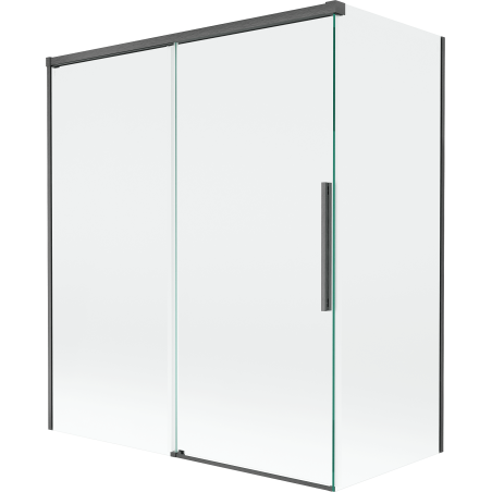 Mexen Rox 2-flügeliger Duschabtrennung ausziehbar 140 + 70 x 150 cm, transparent, gebürstetes Gun Gray - 8C9-140-070-66-00
