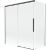 Mexen Rox 2-flügeliger Duschabtrennung ausziehbar 140 + 70 x 150 cm, transparent, gebürstetes Gun Gray - 8C9-140-070-66-00