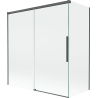 Mexen Rox 2-flügelige Schiebeduschabtrennung 150 + 70 x 150 cm, transparent, gebürstetes Gun Gray - 8C9-150-070-66-00