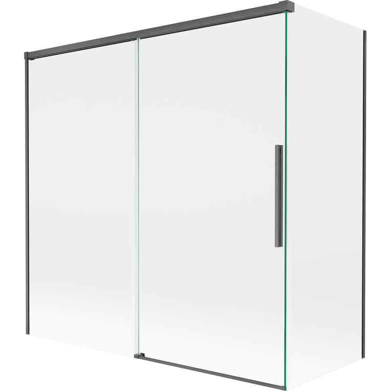 Mexen Rox Duschabtrennung 2-flügelig verschiebbar 160 + 70 x 150 cm, transparent, gun gray gebürstet - 8C9-160-070-66-00