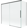Mexen Rox Badewannenabtrennung 2-flügelig schiebbar 170 + 70 x 150 cm, transparent, gebürstetes Gun Gray - 8C9-170-070-66-00