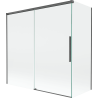 Mexen Rox 2-flügelige verschiebbare Badewannenfaltwand 160 + 75 x 150 cm, transparent, gebürstetes Gun Gray - 8C9-160-075-66-00