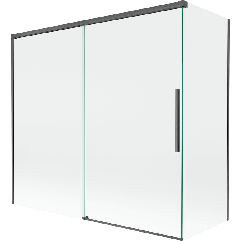 Mexen Rox Duschwand 2-flügelig verschiebbar 170 + 75 x 150 cm, transparent, gun gray gebürstet - 8C9-170-075-66-00