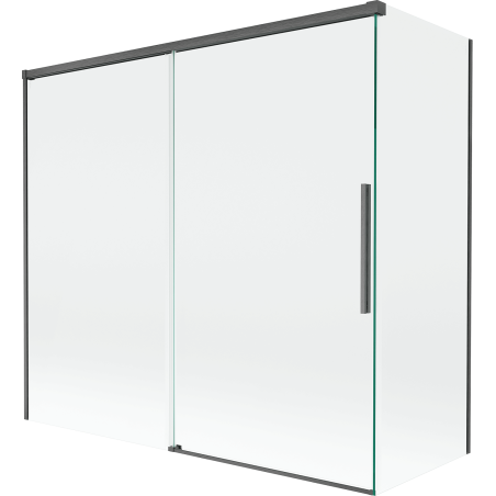 Mexen Rox Duschwand 2-flügelig verschiebbar 170 + 75 x 150 cm, transparent, gun gray gebürstet - 8C9-170-075-66-00