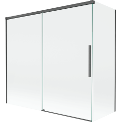 Mexen Rox Duschwand 2-flügelig verschiebbar 170 + 80 x 150 cm, transparent, gun gray gebürstet - 8C9-170-080-66-00