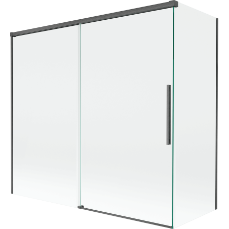 Mexen Rox Duschwand 2-flügelig verschiebbar 170 + 80 x 150 cm, transparent, gun gray gebürstet - 8C9-170-080-66-00