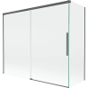 Mexen Rox Duschabtrennung, 2-flügelig, 180 + 80 x 150 cm, transparent, gebürstetes Gun Gray - 8C9-180-080-66-00