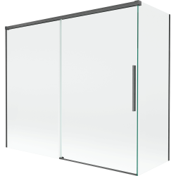 Mexen Rox Duschabtrennung 2-flügelig verschiebbar 180 + 90 x 150 cm, transparent, gebürstetes Gun Gray - 8C9-180-090-66-00