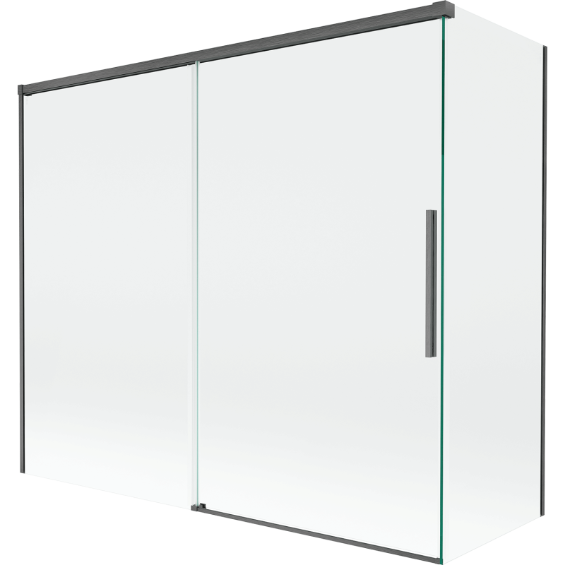Mexen Rox Duschabtrennung 2-flügelig verschiebbar 180 + 90 x 150 cm, transparent, gebürstetes Gun Gray - 8C9-180-090-66-00