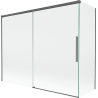 Mexen Rox 2-flügelige, verschiebbare Badewannenabtrennung 190 + 90 x 150 cm, transparent, gebürstetes Gun Gray