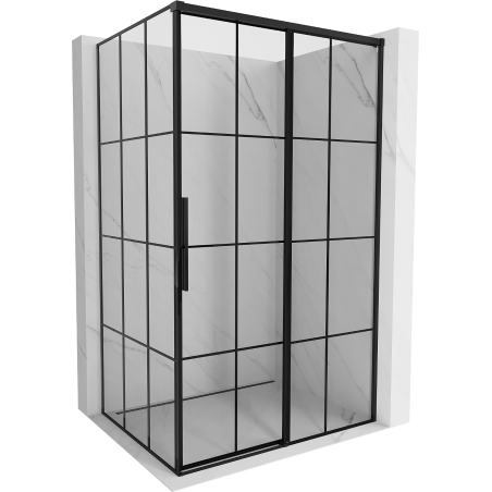 Mexen Rox Duschkabine Schiebetür rechts 110 x 90 cm, schwarzes Gitter, schwarz - 8C2-110-090-70-77-P