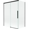 Mexen Rox Badewannenabtrennung 2-flügelig verschiebbar 120 + 70 x 150 cm, transparent, schwarz - 8C9-120-070-70-00