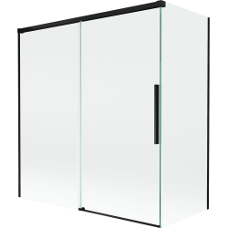 Mexen Rox Duschabtrennung 2-flügelig verschiebbar 150 + 70 x 150 cm, transparent, schwarz - 8C9-150-070-70-00
