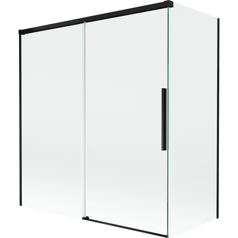 Mexen Rox Duschabtrennung 2-flügelig verschiebbar 150 + 70 x 150 cm, transparent, schwarz - 8C9-150-070-70-00
