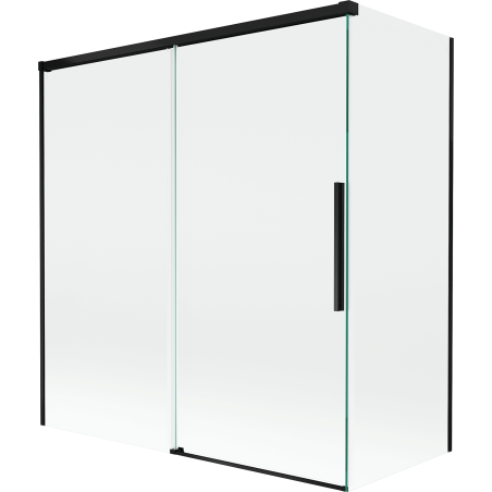 Mexen Rox Duschabtrennung 2-flügelig verschiebbar 150 + 70 x 150 cm, transparent, schwarz - 8C9-150-070-70-00