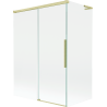 Mexen Rox L zweiflügeliger Duschvorhang, verschiebbar, 120 + 70 x 150 cm, transparent, gebürstet gold - 8C9L-120-070-55-00
